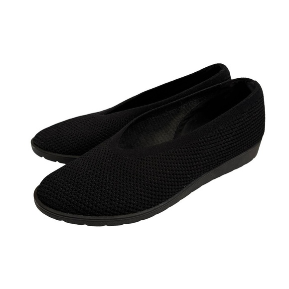 Eileen Fisher Heaven Black Stretch Wedge Slip On Flats Shoes Size 9.5 - Picture 4 of 11
